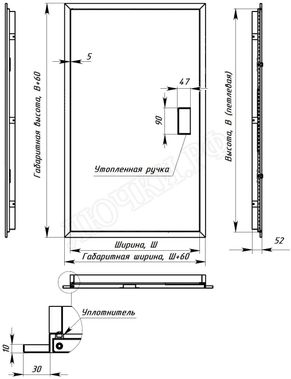 Люк сантехнический Элит усиленный 1 мм с магнитом, 1 створка 700*1100, RAL 9003 муар Люк сантехнический Элит усиленный 1 мм с магнитом, 1 створка 700*1100, RAL 9003 муар